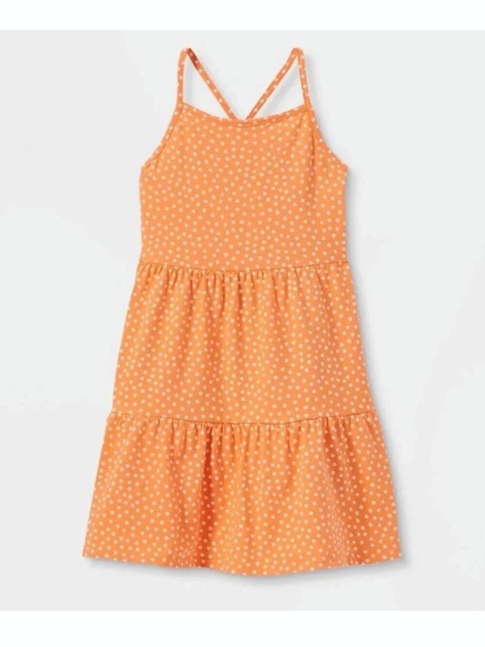 Girls Tiered Orange Cross Back Polka Dot Sundress Print Dress Cat & Jack S